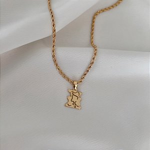 Colar Feminino Zootecnia com Cordão Baiano Banhado a Ouro 18K