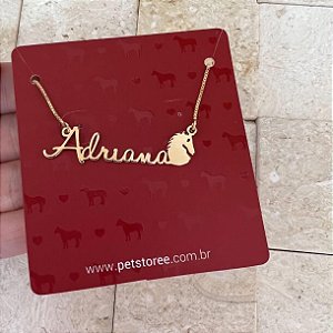 Colar Personalizado Adriana com Cavalo Banhado a Ouro 18k