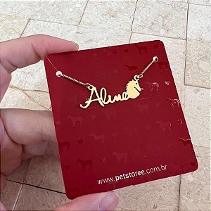 Colar Personalizado Aline com Cavalo Banhado a Ouro 18k