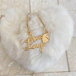 Colar Personalizado Ana Luiza com Cavalo Banhado a Ouro 18k