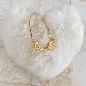 Colar Personalizado Ana com Cavalo Banhado a Ouro 18k