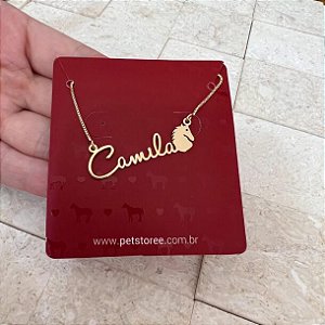 Colar Personalizado Camila com Cavalo Banhado a Ouro 18k