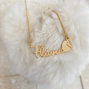 Colar Personalizado Flávia com Cavalo Banhado a Ouro 18k