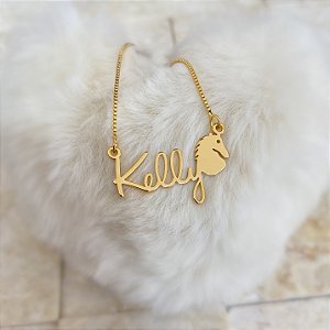 Colar Personalizado Kelly com Cavalo Banhado a Ouro 18k