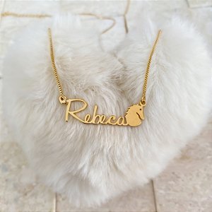 Colar Personalizado Rebeca com Cavalo Banhado a Ouro 18k