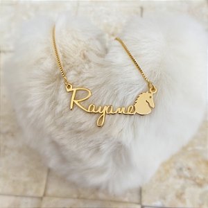 Colar Personalizado Rayane com Cavalo Banhado a Ouro 18k