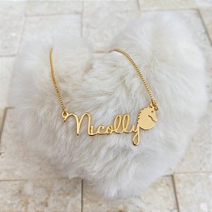 Colar Personalizado Nicolly com Cavalo Banhado a Ouro 18k