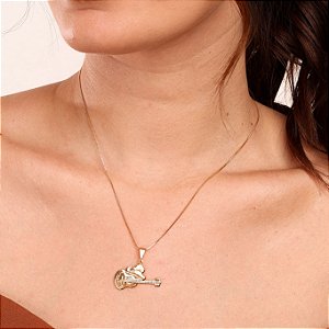 Colar Feminino Viola Country Banhado a ouro 18k