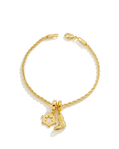 Pulseira Country Berloque Agronomia & Bota Banhados a Ouro 18k