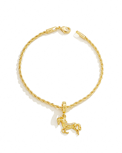 Pulseira Country Berloque Cavalo Banhados a Ouro 18k