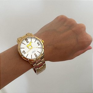 Relógio Dourado Horse Equi