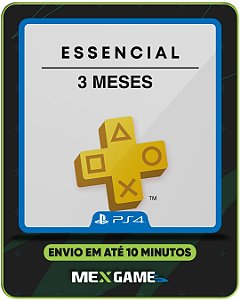 PSN PLAYSTATION PLUS ESSENCIAL 3 MESES - PS4 - MÍDIA DIGITAL