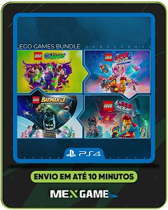CONJUNTO DE JOGOS LEGO SUPER VILÕES, BATMAN 3, UMA AVENTURA LEGO 1 E 2 - PS4 - MIDIA DIGITAL