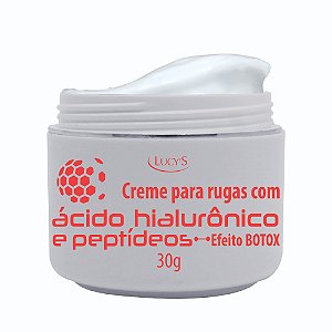 Creme Antirrugas Para Rosto Com Efeito Botox - Prevenção contra Rugas -  Com Argilerine e Ácido Hialurônico - Lucys 30g.