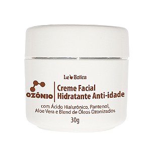 Creme Facial Anti-idade Ozônio Antissinais Antirrugas - Com Acido Hialurônico Pantenol e Aloe Vera Óleos Ozonizados - Lu