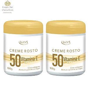 Kit 2 Cremes Facial Rosto 50 Para Rugas Skin Care - Antirrugas Antissinais Clareador de Manchas Escuras - Prevenção de R