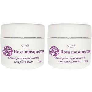 Kit 2 Cremes Rosa Mosqueta Antissinais Antirrugas Clareador - Prevenção contra Rugas - Lucys 30g