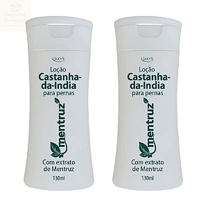 Kit 2 Loção Castanha-Da-India Com Extrato De Mentruz  P/ Varizes e Dores Nas Pernas 130ml Lucy's