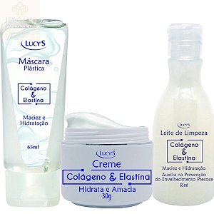 Kit Colágeno & Elastina  Com Elascom Para Rugas e Envelhecimento Precoce -  Lucy's