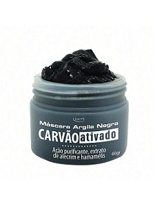 Máscara Argila Negra Carvão Ativado - Ação Purificante, Extrato De Alecrim e Hamamélis Lucy's 60g