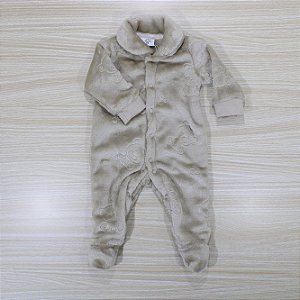 Macacão Tip Top Bebê Prematuro 3d Ursinho Bege