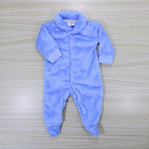 Macacão Tip Top Bebê Prematuro Em Fleece 3d Foguete Azul