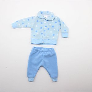 Conjunto Calça E Jaqueta Prematuro Em Microsoft Azul Bebê