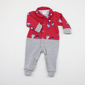 Macacão Prematuro Vermelho Barco Tipml006