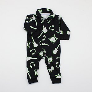 Macacão Prematuro Preto Guitarra Tipml005