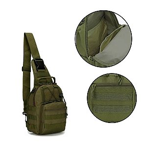 Bag Bolsa de Ombro Tática Militar [Verde Militar]