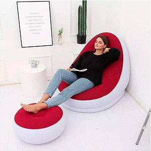 Sofá Poltrona Puff Inflável [Vermelho]