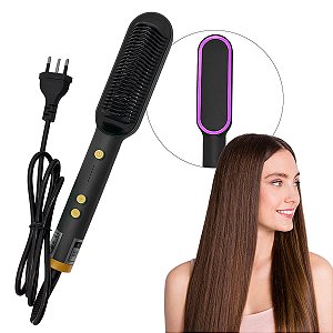 Escova Alisadora Bivolt [Preto]