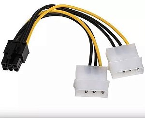 Cabo Adaptador Conversor 2x Molex P/ 6 Pinos Vga Pci-e