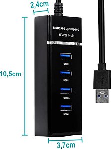 Hub USB 3.0 4 Portas