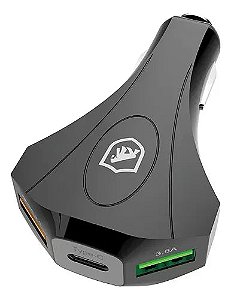 Carregador Veicular Gorila Turbo Tank c/ 3 USB
