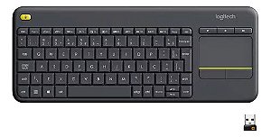 Teclado Sem Fio Logitech com Touchpad K400 Plus TV