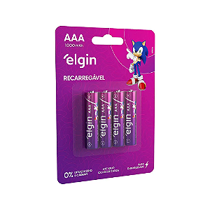 Pilha Recarregavel AAA Elgin 1000mah c/ 4