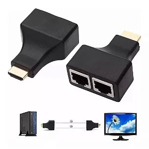 Extensor Hdmi 30 Metros Via Cabo De Rede Rj45 Cat5e Cat6