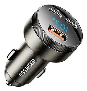 Carregador Veicular Essager 105w Duplo USB-C e USB-A