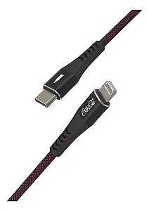 Cabo Apple Iwill Coca-Cola Elite Lightning to USB-C MFI 1,2m Preto e Vermelho