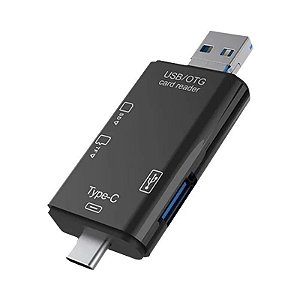 Leitor de Cartão de Memoria USB 3.0 OTG 7 em 1 - 2x USB USB-C Micro USB