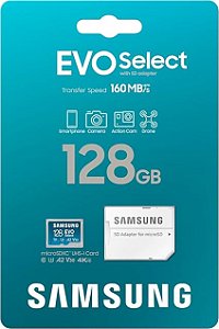 Cartão de Memoria 128GB Samsung Evo Select V30 160MB/s