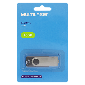 Pendrive 16Gb USB2.0 Multilaser Twist - PD588