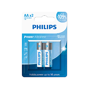 Pilha Alcalina AA Philips c/ 2
