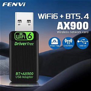 Wireless Adaptador USB Dual 900Mbps Wifi6 + BT 5.3 Fenvi