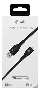 Cabo Apple Iwill Strong Lightning to USB MFI 1.2m Preto