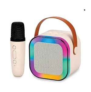 Caixa de som Bluetooth Karaokê Portátil RGB USB cartão de memória Rosa B-MS103 B-MAX