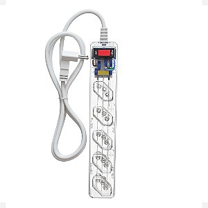 Filtro de linha 5 Tomadas iClamper Energia 5 LCF - Transparente