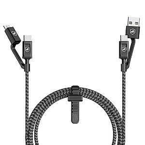Cabo USB / USB-C USB-C / USB-C Micro USB Gorila 4 em 1 Defender 1,5m