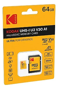 Cartão de Memoria 64GB Kodak U3 Classe 10